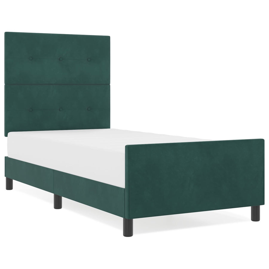 Bedframe Donkergroen 90X190 Cm Velvet Crème