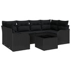 Garden Sofa Set Black 55 x 55 x 37 cm poly rattan