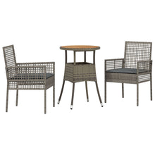 Eetmeubel Set Set Van 3 Grijs Riet, Metaal