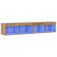 Tv Wandkasten Met Led Verlichting 2 Stuks Artisan Eiken
