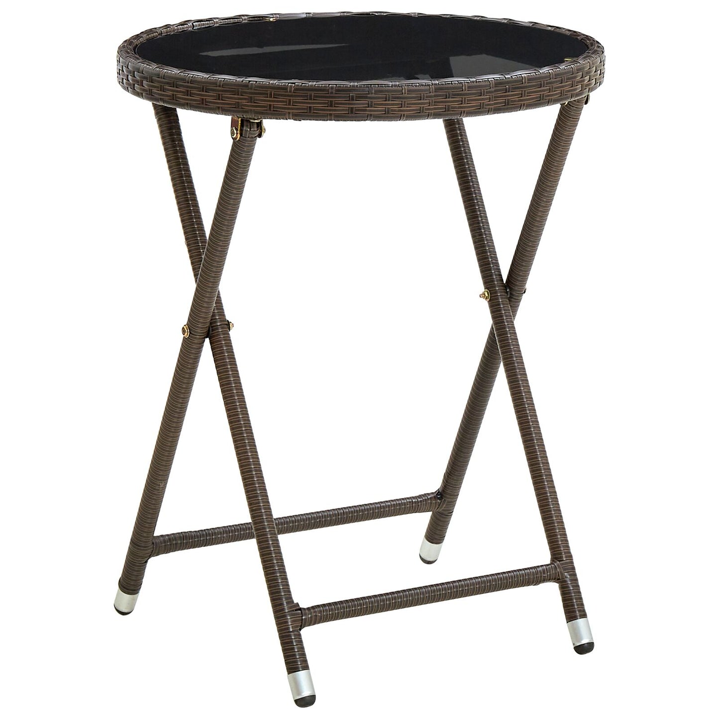 3-Delig Tuin Bistro Set Met Kussens Bruin Poly Rattan