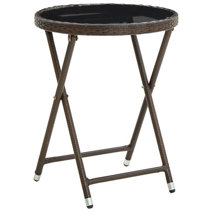 3-Delig Tuin Bistro Set Met Kussens Bruin Poly Rattan
