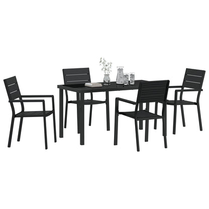 5 Delige Tuin Eetset Zwart Hdpe