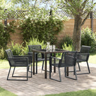 Tuinstoel set 4 stuks zwart poly rattan