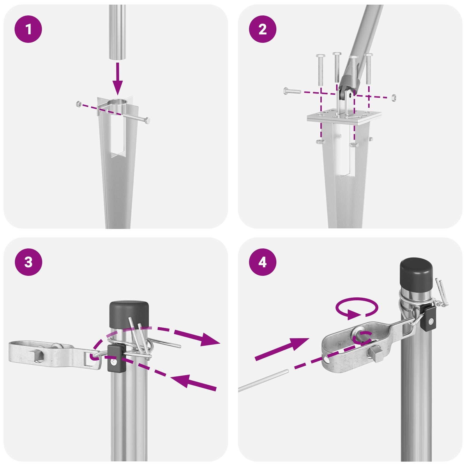 Hekpalen Met Spie 52 Stuks Ø32 Mm Gegalvaniseerd Staal 80 cm 52x spike paal