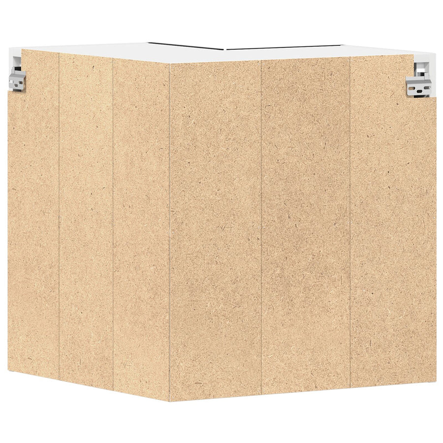 Hangende Hoekkast - Zwart Eiken - 57X57X60 Cm - Gemaakt Van Bewerkt Hout