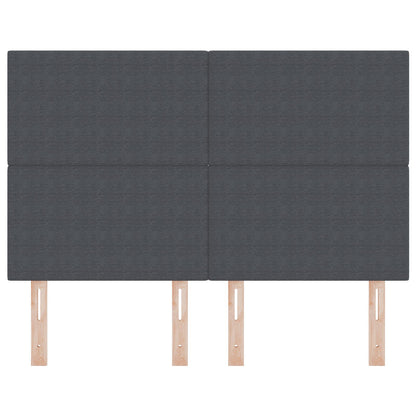 Hoofdbord Eenvoudig Ontwerp Koorduroy Stof Donkergrijs 140 cm Hoog hoofdbord