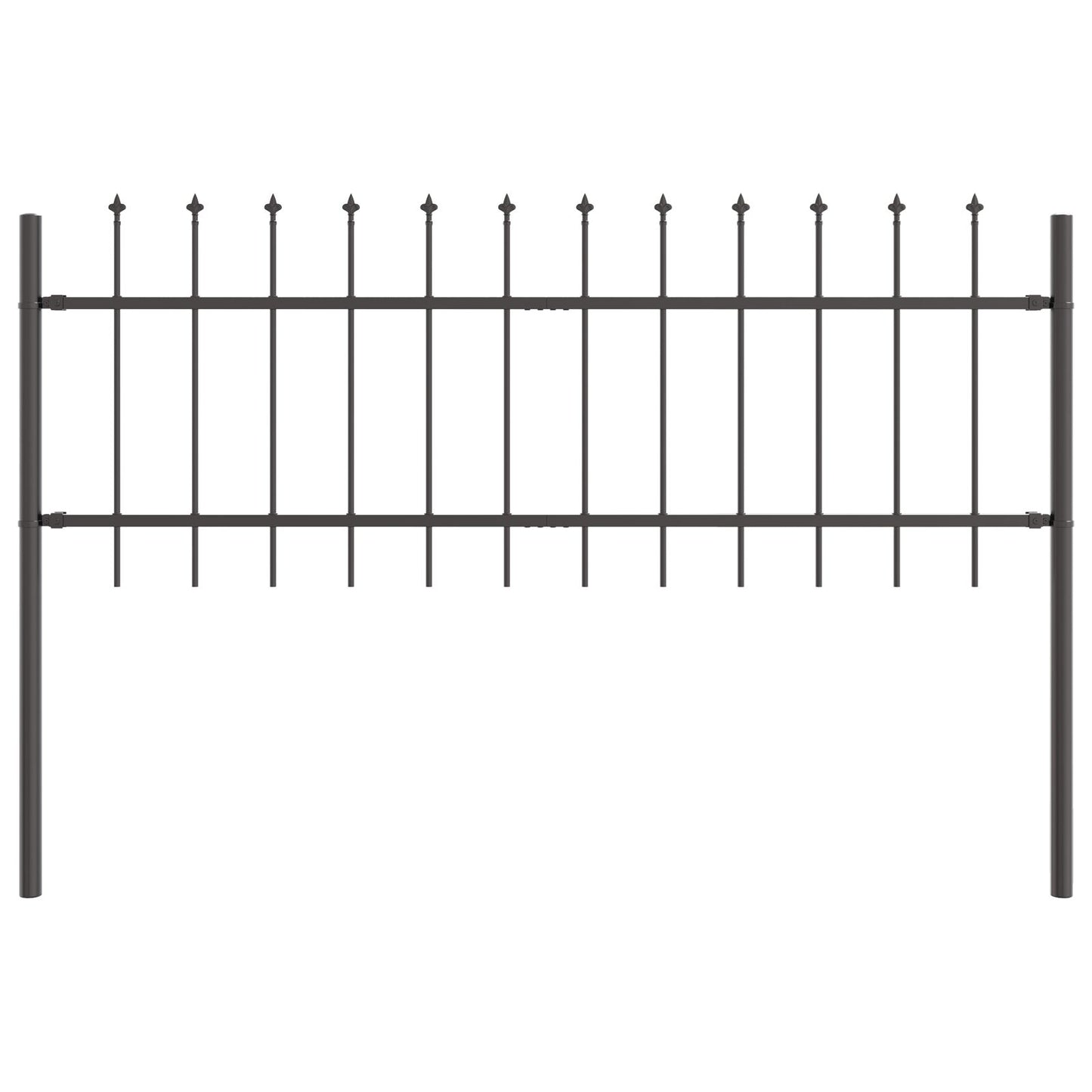 Tuinafslag Met Speerpunt 5,1X0,6 M Staal Grijs 0.6 m 5.1 m