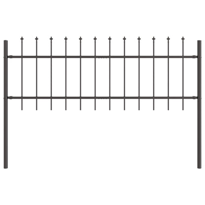 Tuinafslag Met Speerpunt 5,1X0,6 M Staal Grijs 0.6 m 5.1 m