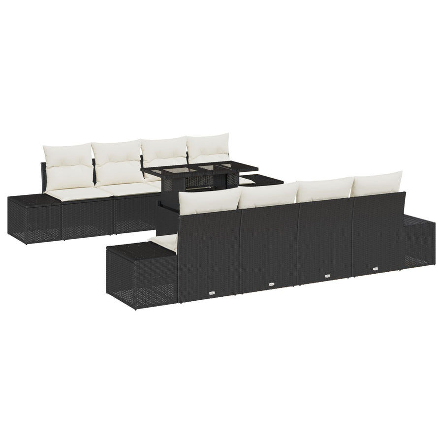 Tuinbank Set 7-Delige Set Beige Poly Rattan Tuin Sofa Set