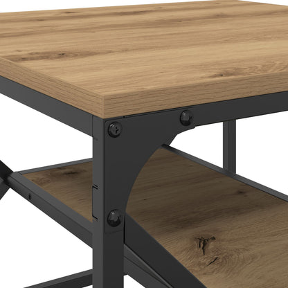 Salontafel Met Plank Bewerkt Hout Artisan eiken 51 x 50 x 40 cm