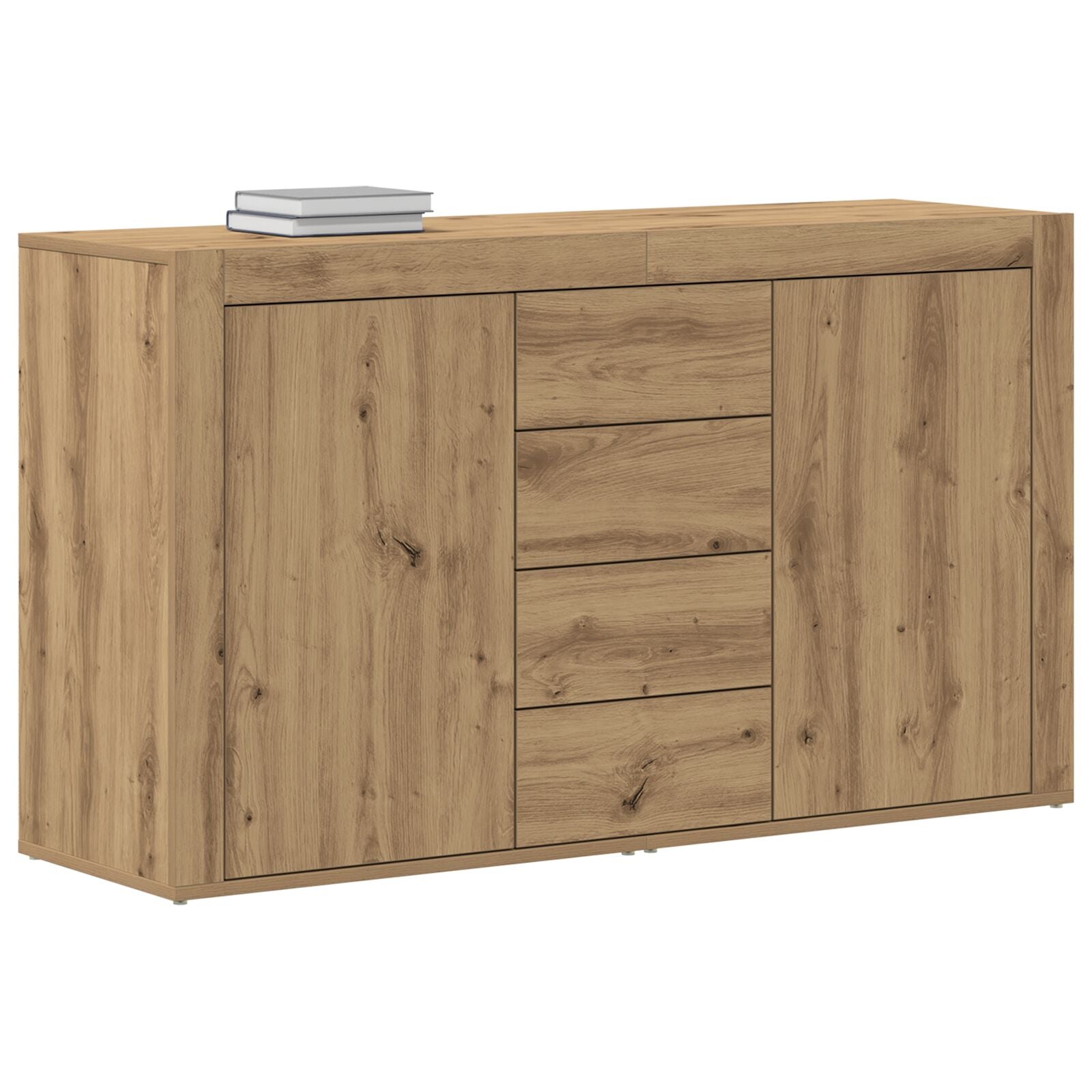 Dressoir Artisan Eiken Bewerkt Hout 120 X 36 X 69 Cm