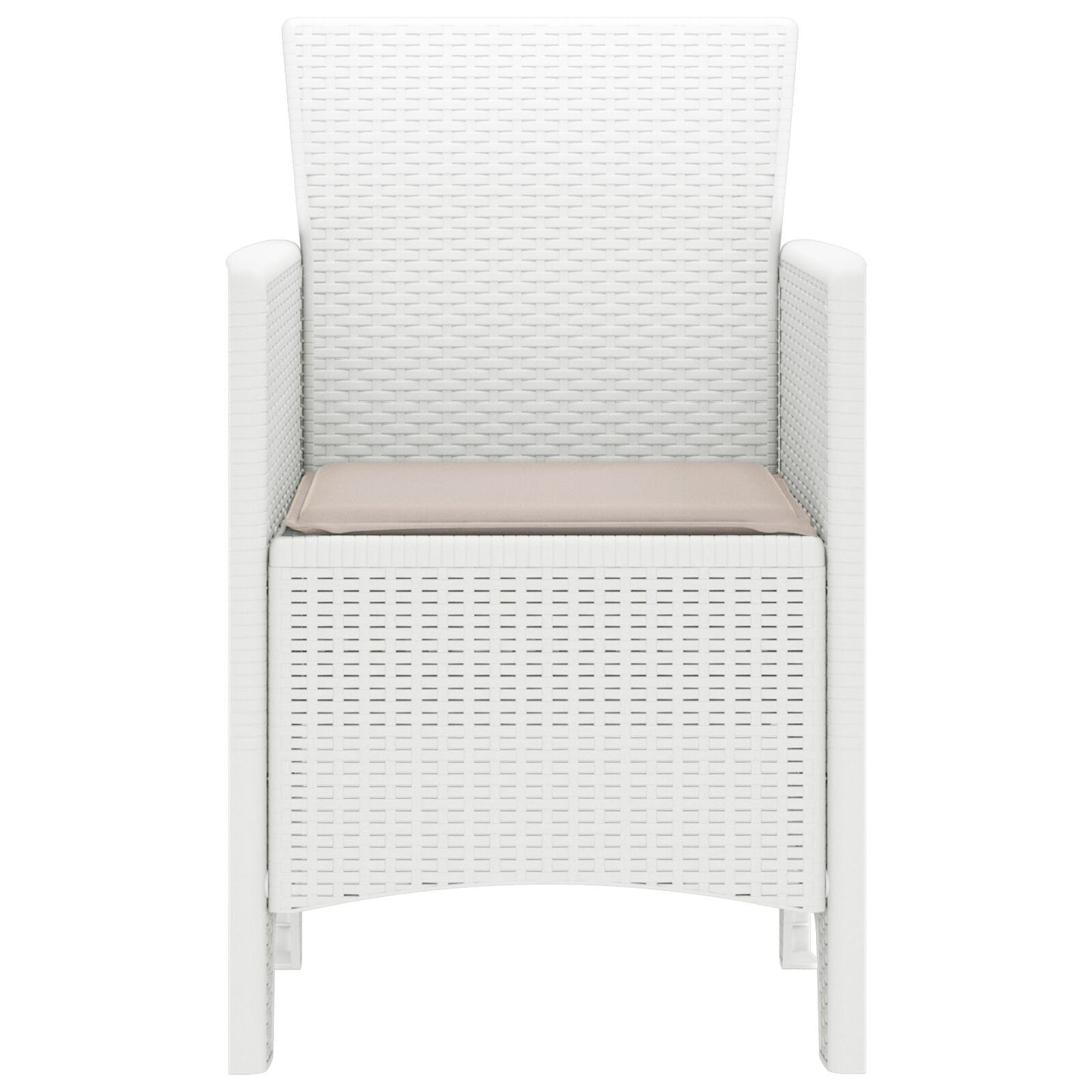 Tuinstoel Set Van 4 Met Kussens Hars Met Polyester Kussen Taupe Wit