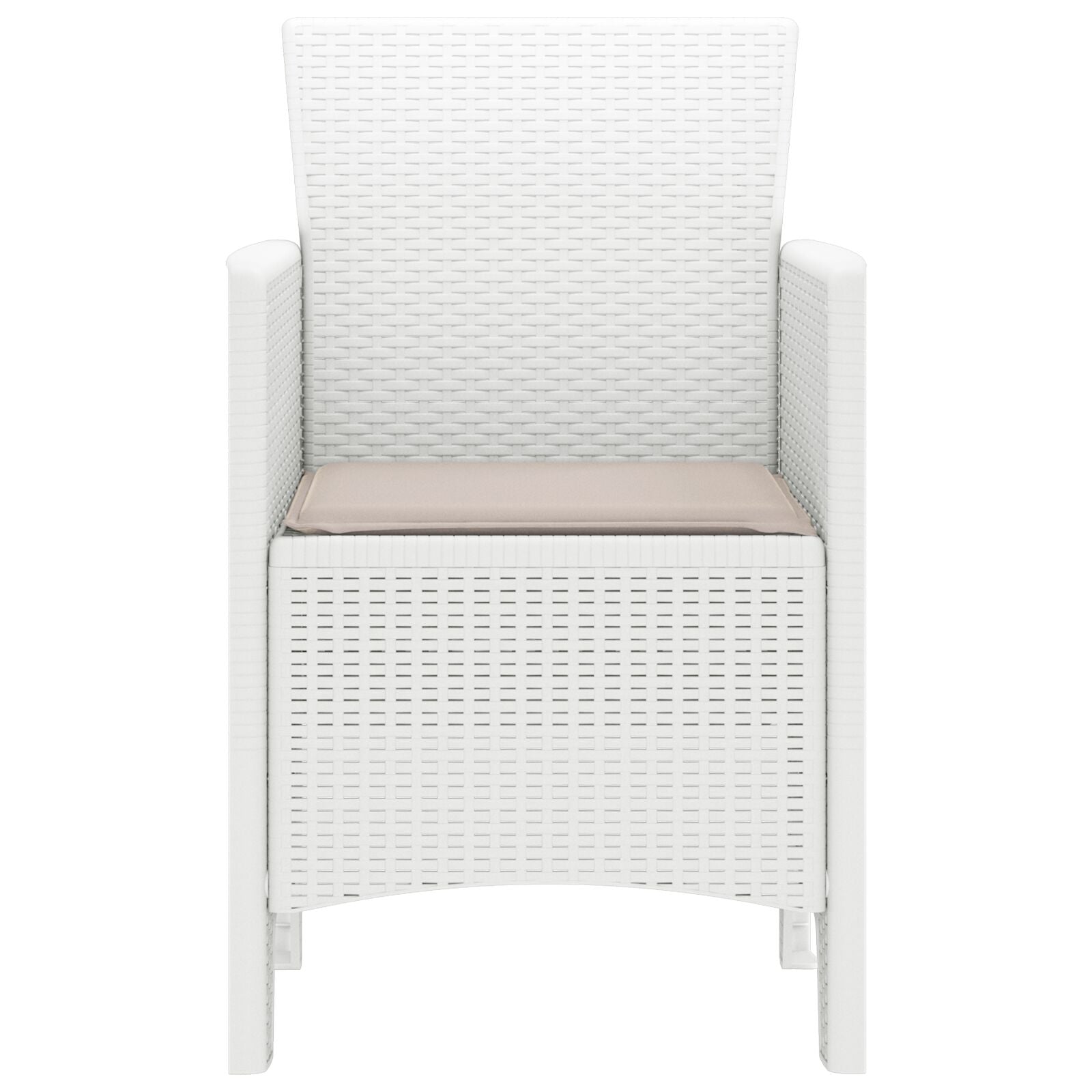 Tuinstoel Set Van 4 Met Kussens Hars Met Polyester Kussen Taupe Wit