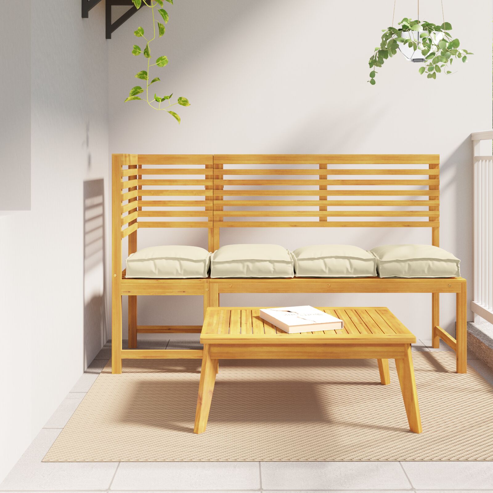 Palletkussens Voor Zitplaatsen 4 Stuks 40X40X8 Cm Oxford Stof Crème