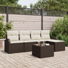5-Delige Tuinsofa Set Met Kussens Grijs Poly Rattan