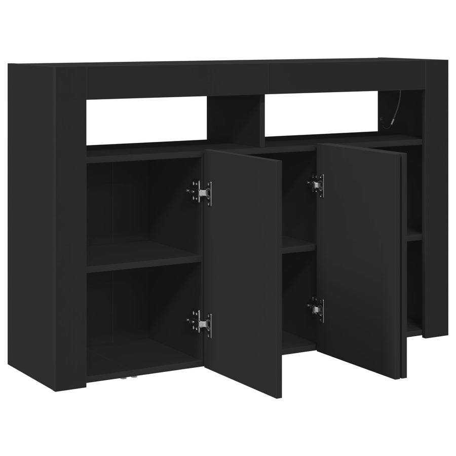 Dressoir Engineered Hout 116 X 30 X 75 Cm Dressoir Zwart
