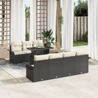 Garden Sofa Set with Cushions 8 pcs Black poly rattan
