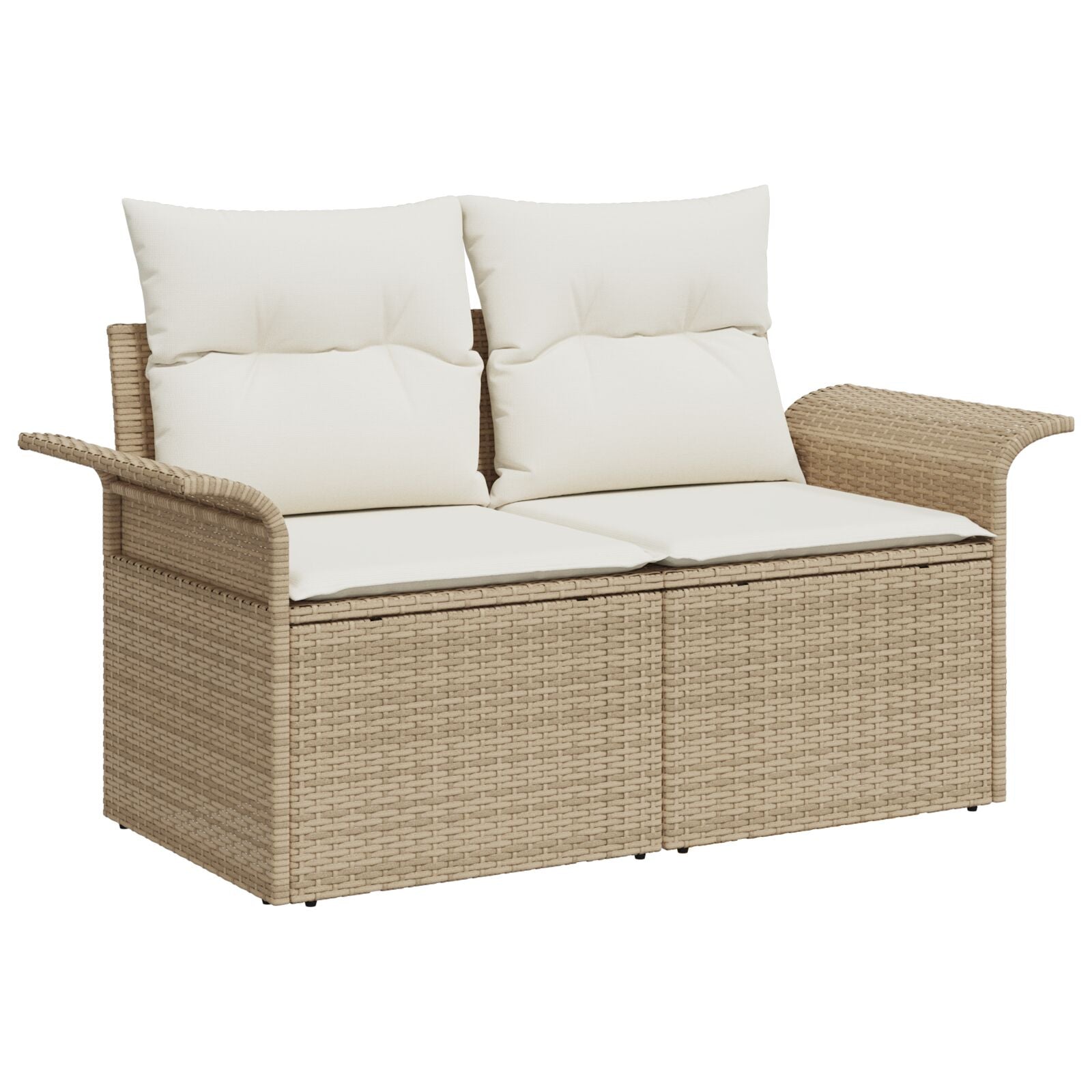 6-Delige Tuin Sofa Set Met Kussens Beige Poly Rattan