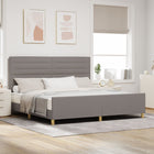 Bedframe 200x200 cm stof taupe met hoofdeinde