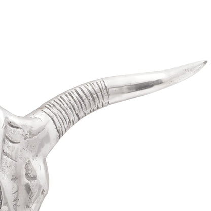 Muurbevestigde Stieren Zilver 49X10X36 Cm Aluminium Kop