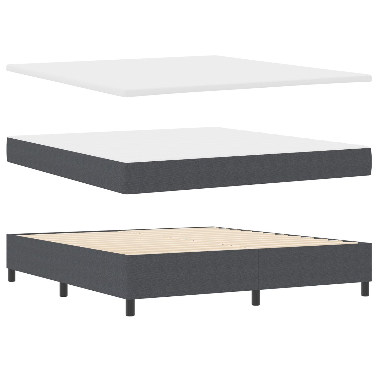 Boxspringbed Met Matras Donkergrijs Super King Corduroy Stof