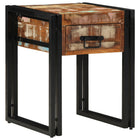 Bijzettafel 40x40x50 cm gerecycled hout met lade