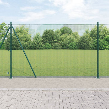 Gelaste Draadhek Met 13 Flens Posten Groen 1.6X25 M Staal Gegalvaniseerd Staal