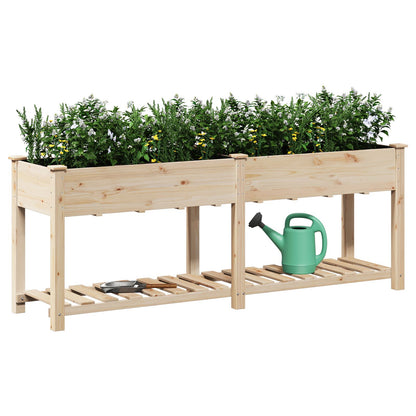 Tuinplanter Met Plank 203X53X76 Cm Massief Hout Vuren 203,5 x 53 x 76,5 cm