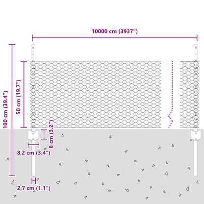 Hekpalen 11 St U-Channel 60 Cm Verzinkt Staal,  Hexagon Hek 0.5X100 M Verzinkt Staal