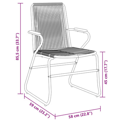 5-Delige Tuin Eetset Zwart Pvc Rotan