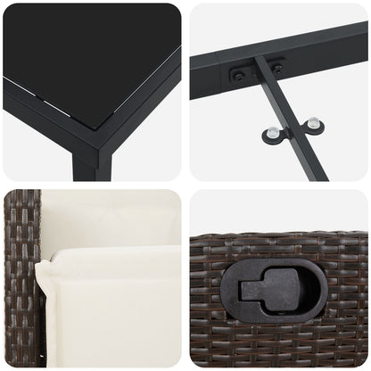 5-Delige Tuin Eetset Bruin Poly Rattan