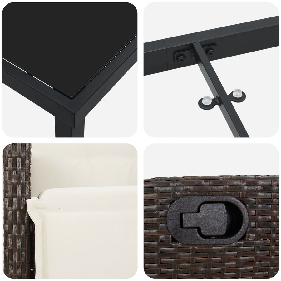 5-Delige Tuin Eetset Bruin Poly Rattan