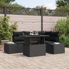 Loungeset 5-delig polyrattan met opbergruimte grijs
