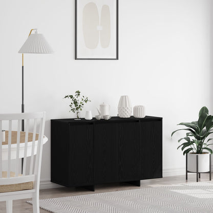 Zwart Eiken Sideboard Zwart Eiken Hout 120 X 41 X 75 Cm