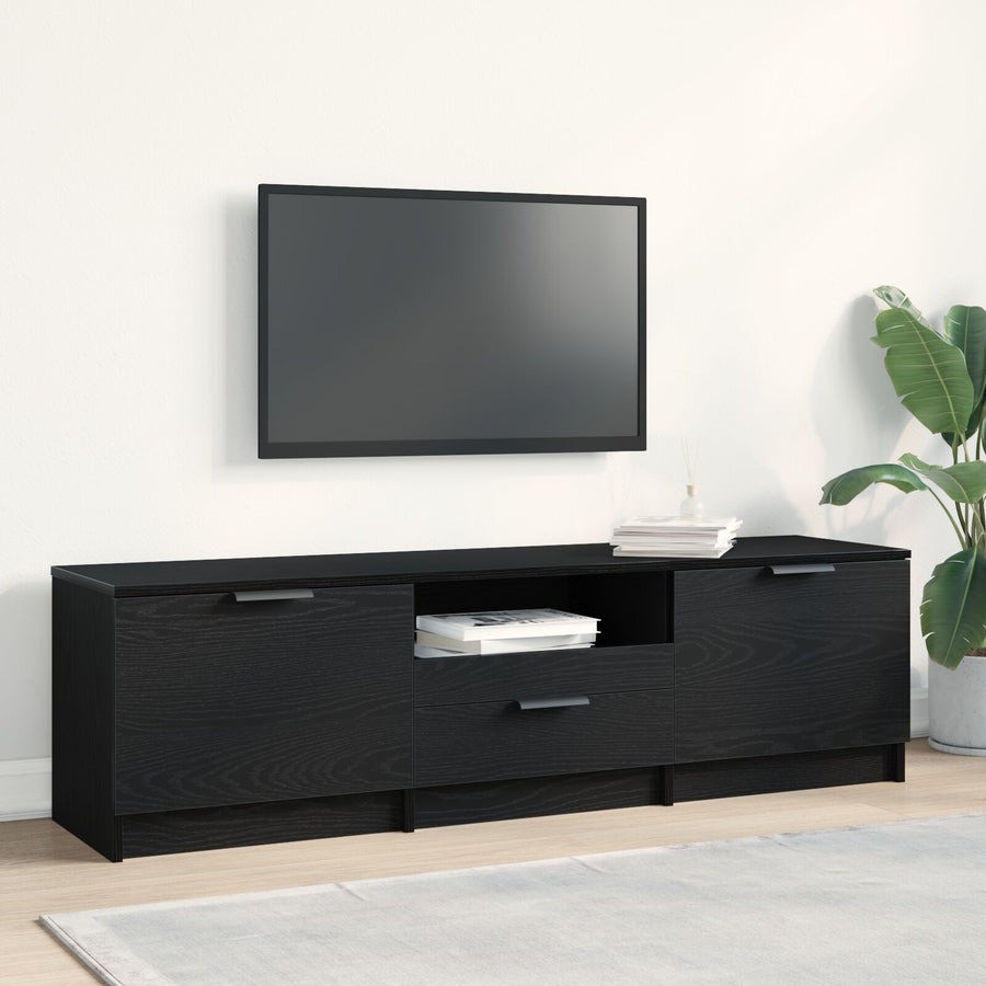 Tv-Kast - Zwart Eiken - 140X35X40 Cm - Gemaakt Van Engineered Wood