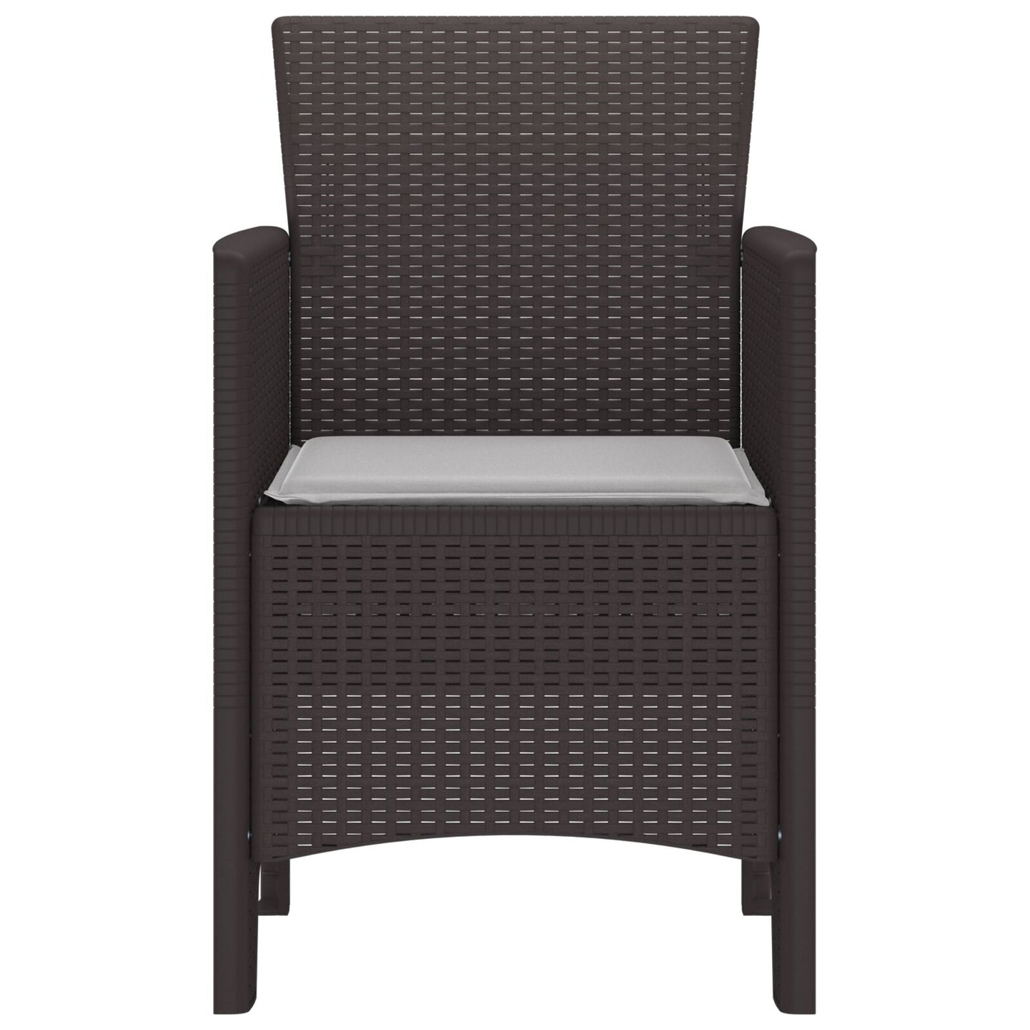 Tuinstoelen Met Kussens 4 Stuks Poly Rattan Lichtgrijs Bruin