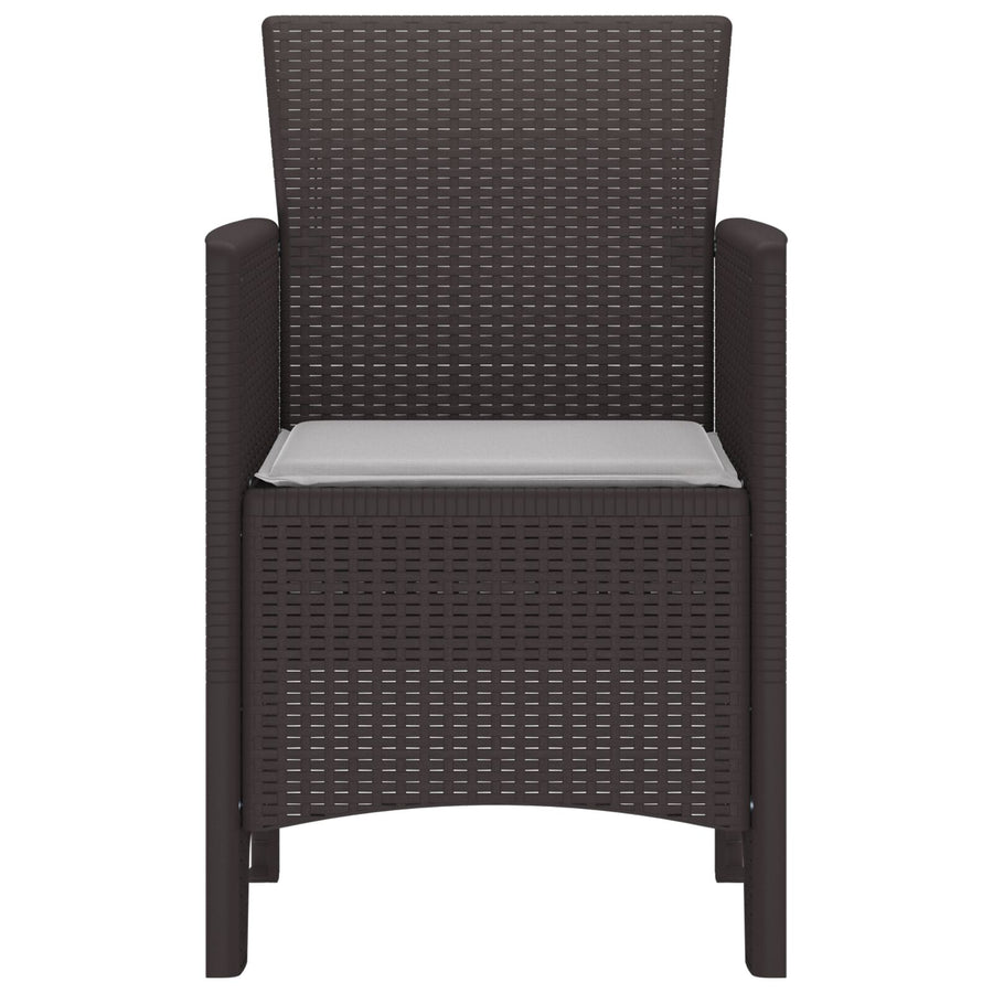 Tuinstoelen Met Kussens 4 Stuks Poly Rattan Lichtgrijs Bruin