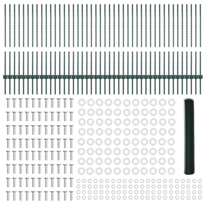 Hek Ankers 11 Stuks U-Channel Groen 100 Cm Staal,  Hexagonaal Hek Groen 1X100 M Staal
