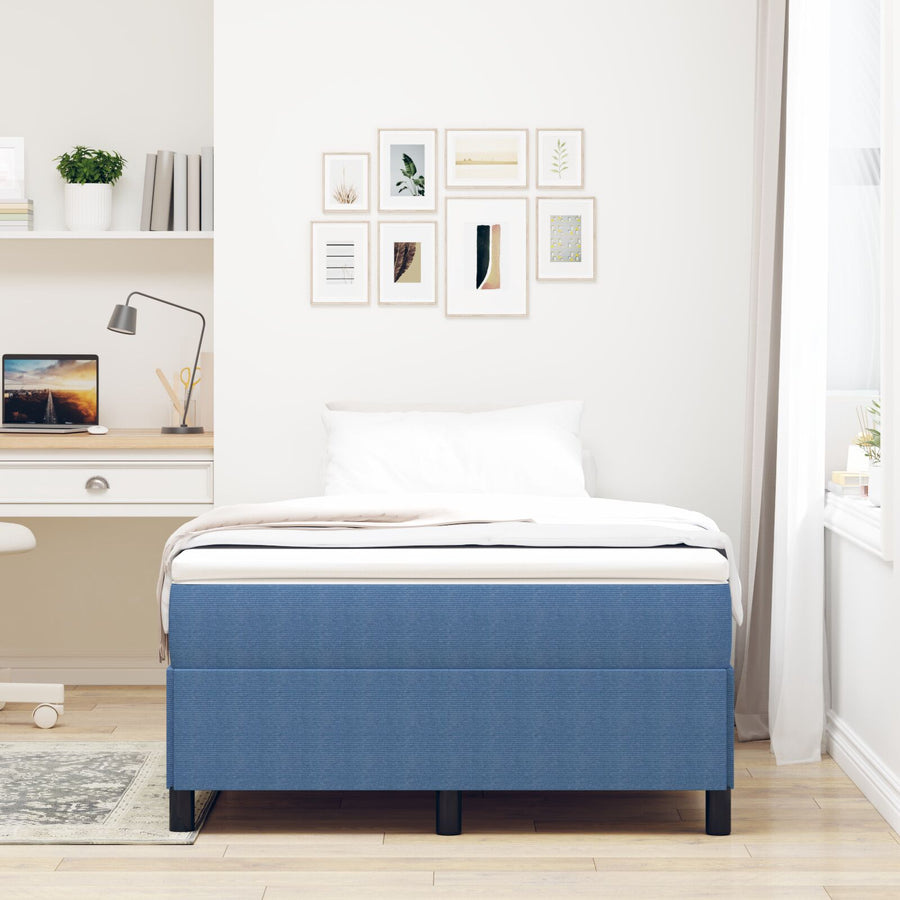 Bed Frame Corduroy Stof Blauw 120 x 200 cm