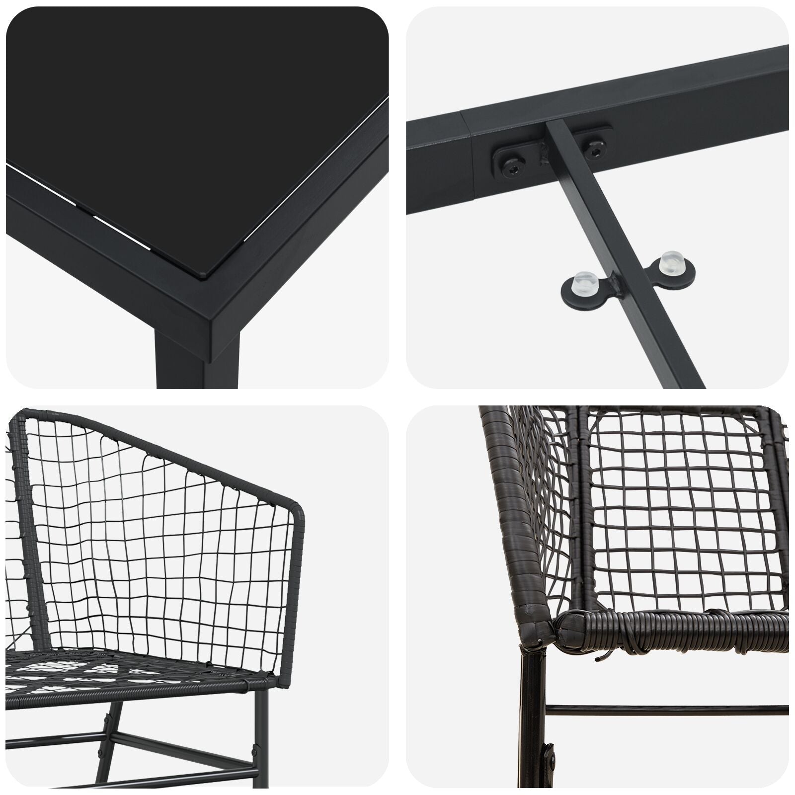 3-Delig Tuinset Zwart Poly Riet