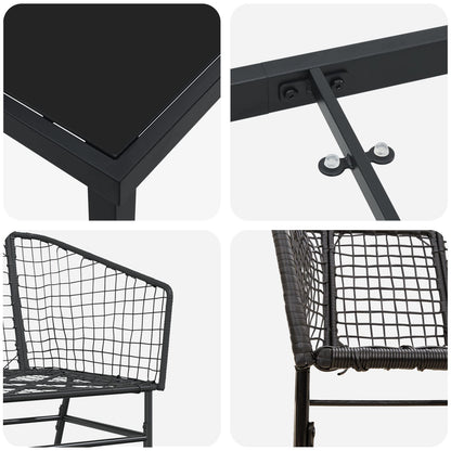 3-Delig Tuinset Zwart Poly Riet