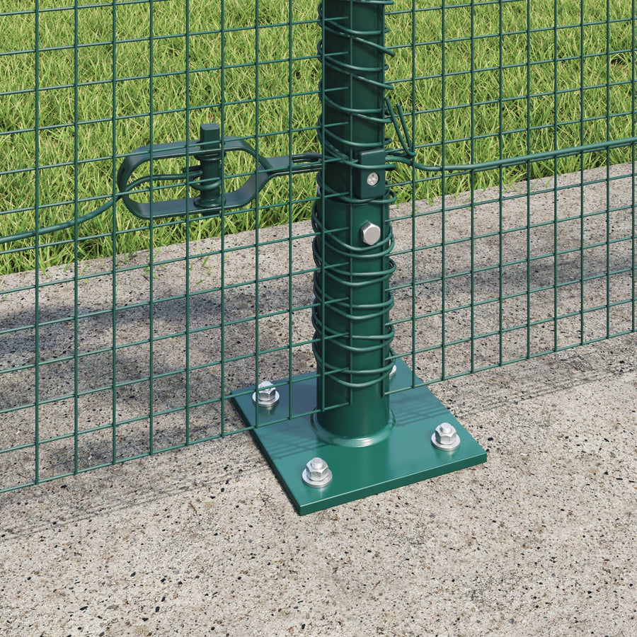 Gelaste Draad Omheining Met 13 Flenspalen Groen 0.8X50 M Staal Gegalvaniseerd Staal