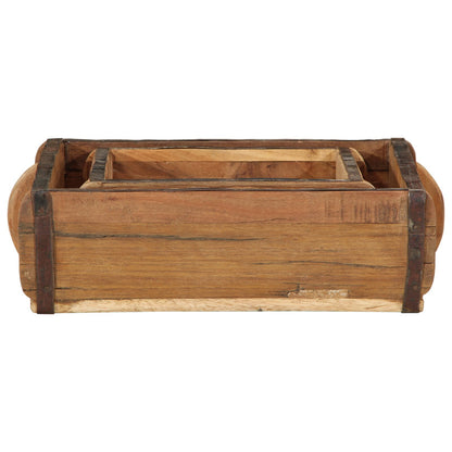 2-Delige Diensten Set Massief Hout Gerecycled 29 x 31 x 10 cm
