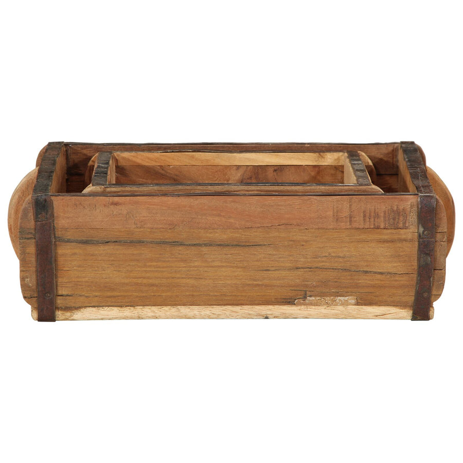 2-Delige Diensten Set Massief Hout Gerecycled 29 x 31 x 10 cm