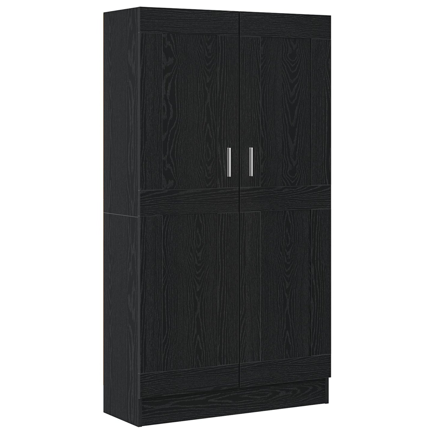 Boekenkasten 2 Stuks Zwart Eiken 165X30,5X150 Cm Geschuurd Hout