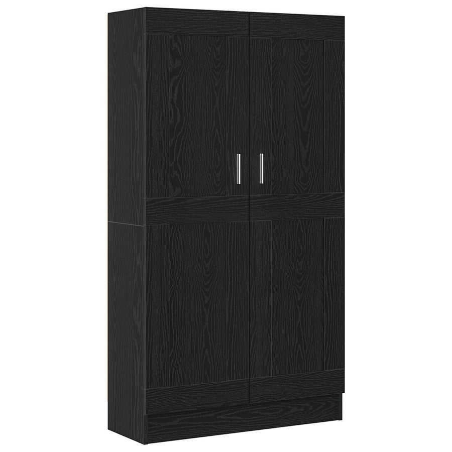 Boekenkasten 2 Stuks Zwart Eiken 165X30,5X150 Cm Geschuurd Hout