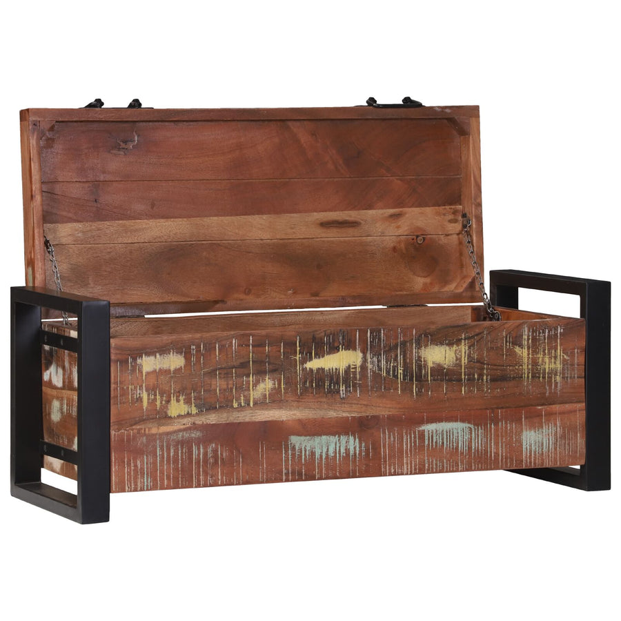Opbergkisten 80X30X30Cm En Metaal 80 x 30 x 30 cm Massief gerecycled hout
