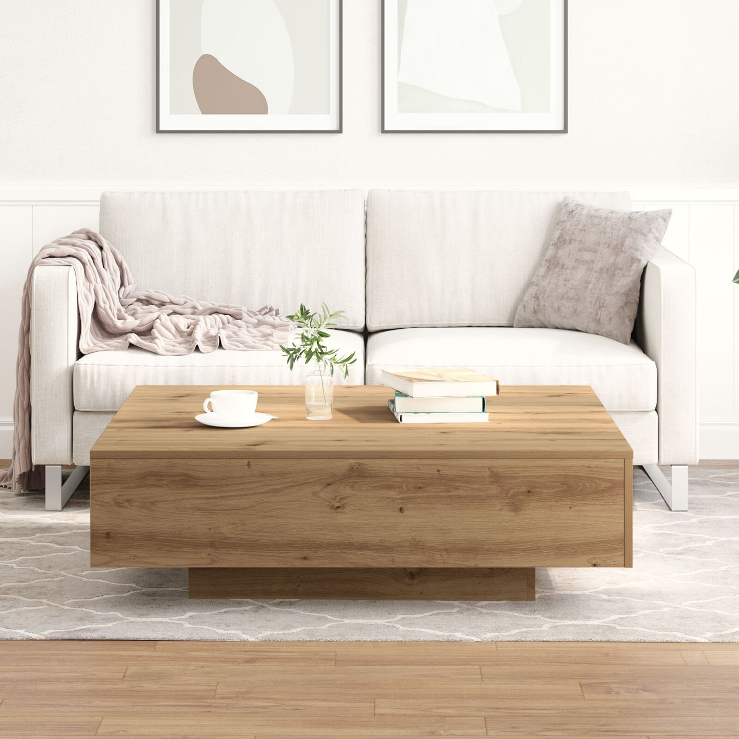 Salontafel Artisan Eiken 100X100X31 Cm Samengesteld Hout