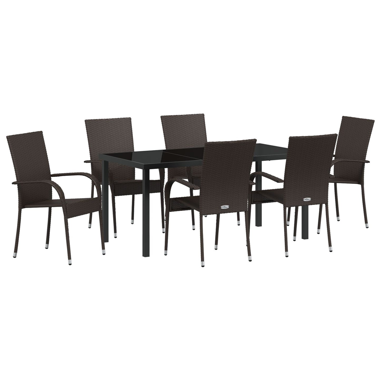 7-Delig Tuin Eetset Bruin Poly Rattan